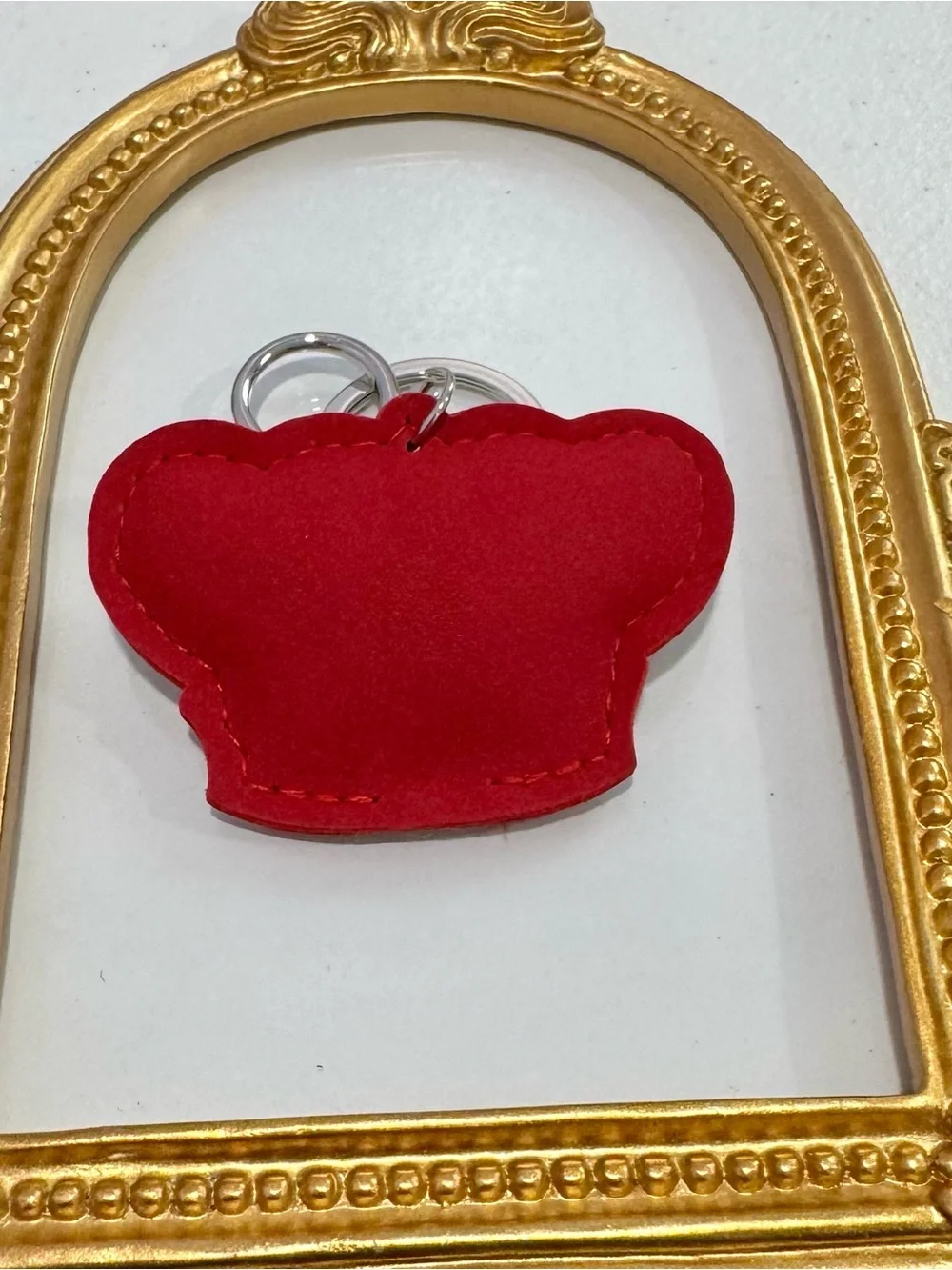 New Red Rhinestone Crown Keychain